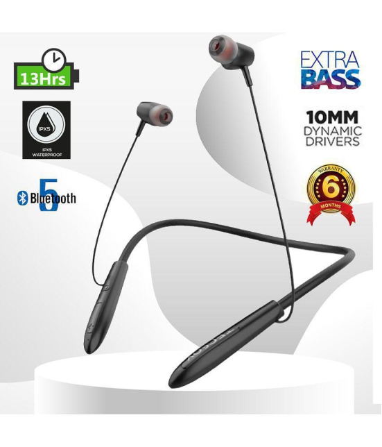 Tecsox TecBand Pro Neckband In Ear Bluetooth Neckband 20 Hours Playback IPX5(Splash & Sweat Proof) Powerfull bass -Bluetooth V 5.1 Black