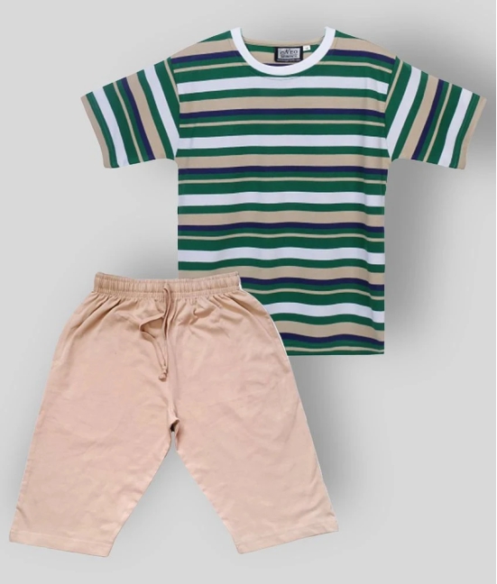 Neo Garments - Green Cotton Boys T-Shirt & Shorts ( Pack of 1 ) - None