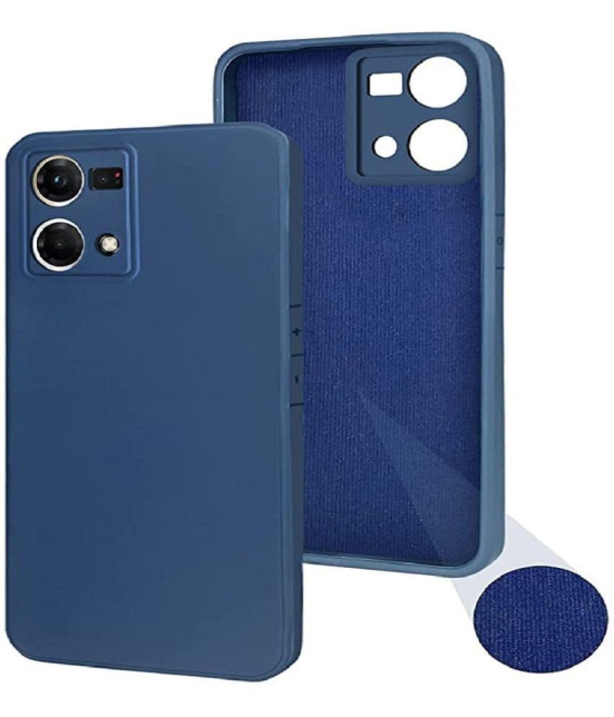 Case Vault Covers - Blue Silicon Plain Cases Compatible For Oppo F21 Pro 4G ( Pack of 1 ) - Blue