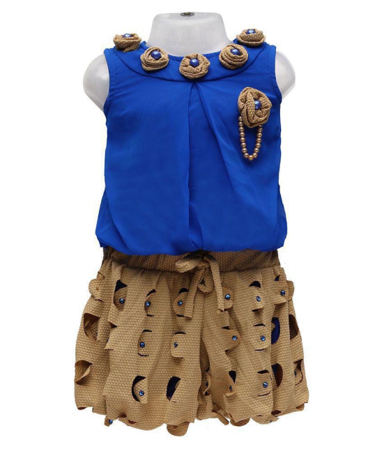 Zadums Girls Top & Shorts Dress, Blue - 6-7 Years