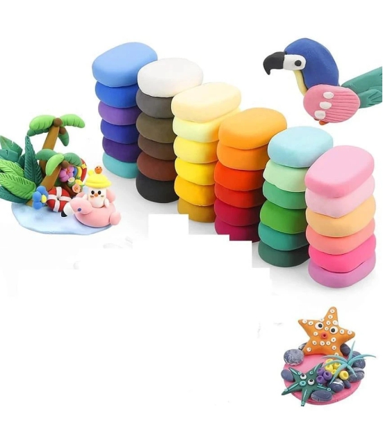 ECLET (Pack of 12) Air Dry Clay, Colorful Children Soft Clay, Creative Art Crafts, Gifts for Kids-Multi Color. Non-Toxic Modeling Magic Fluffy Foam Bouncing Clay Putty Kit for Kids with Tool