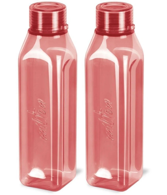 Milton Prime 1000 Pet Water Bottle, Set of 2, 1 Litre Each, Burgundy - Burgundy