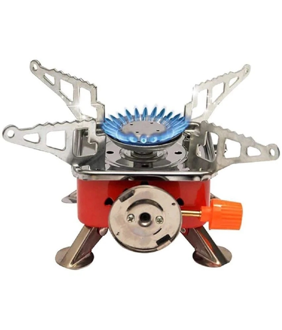 Camping Stainless Steel Gas Stove Ultra Light Folding Furnace Outdoor Metal Camping Gas Stove Picnic Cooking Gas Burners Folding Stove With Storage Bag