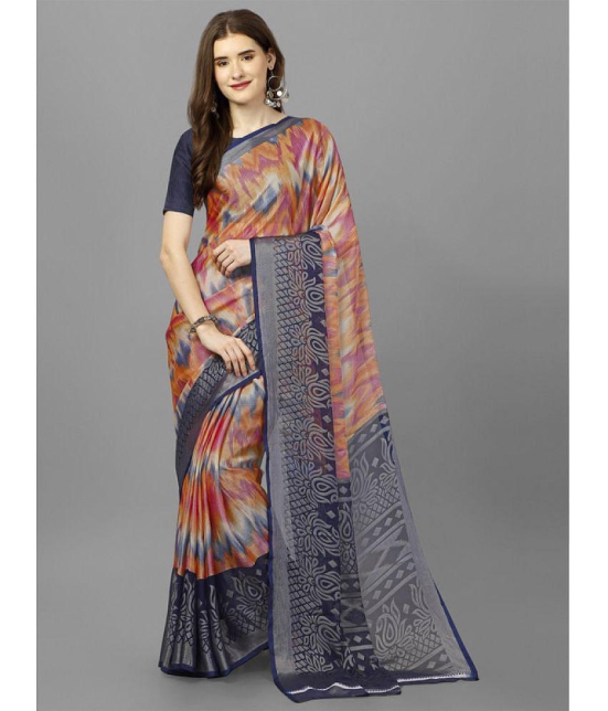 Sitanjali - Blue Brasso Saree With Blouse Piece ( Pack of 1 ) - Blue