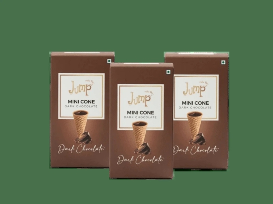 Make The Jump Mini cones- Dark chocolate Filled Cones | DarkChocolate Flavour | 100% Eggless