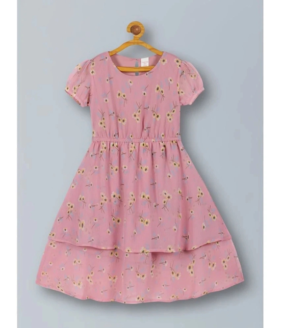 PLUM TREE Pink Polyester Girls Fit And Flare Dress ( Pack of 1 ) - None