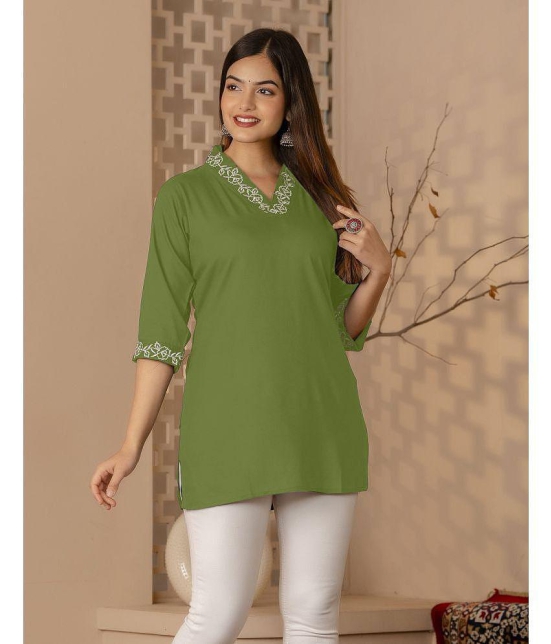 Kapadia Green Rayon Womens Regular Top ( Pack of 1 ) - None