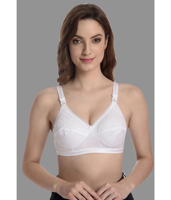 Madam - White Cotton Non Padded Womens T-Shirt Bra ( Pack of 1 ) - None