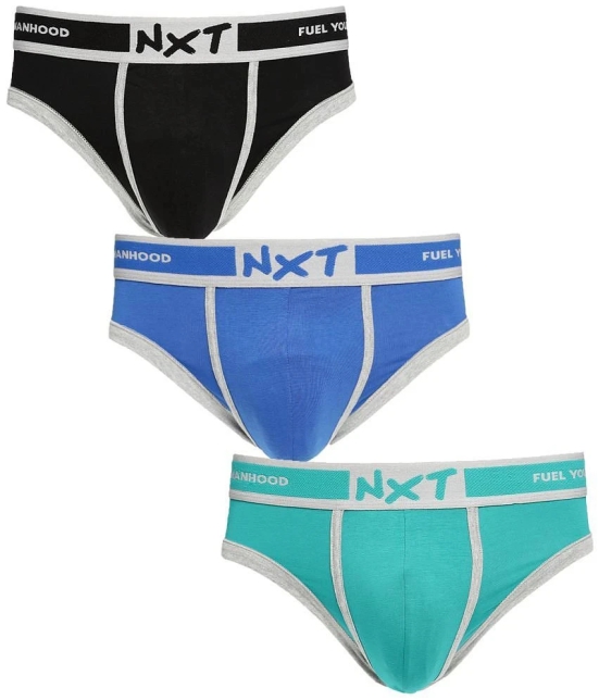 Force NXT Multicolor  Flexz Eon  Cotton Mens Briefs ( Pack of 3 ) - None