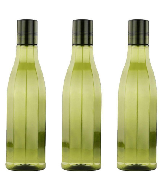 Oliveware Premium AKQUA Range Plastic Water Bottle, 1L, Set of 3, Green - Green