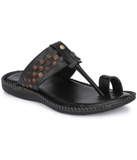 Leeport Black Men's Kolhapuris - None