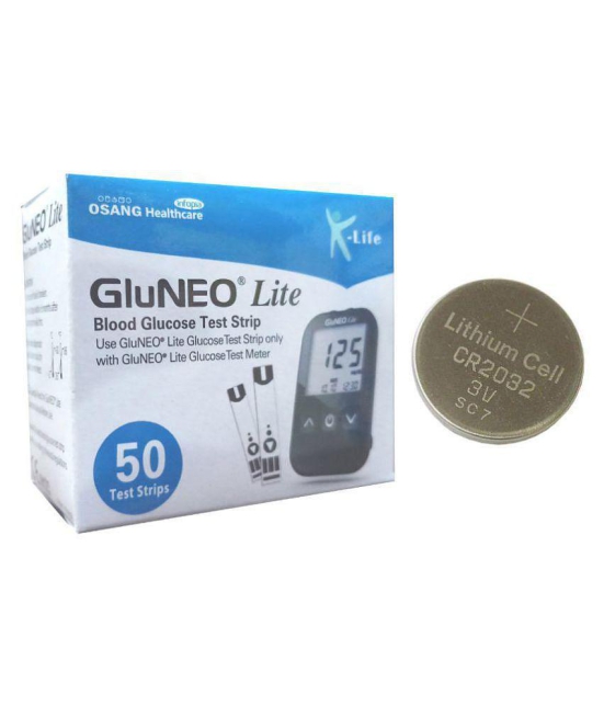 Infopia Gluneo lite 50 strips with glucometer battery Expiry(11/2019)