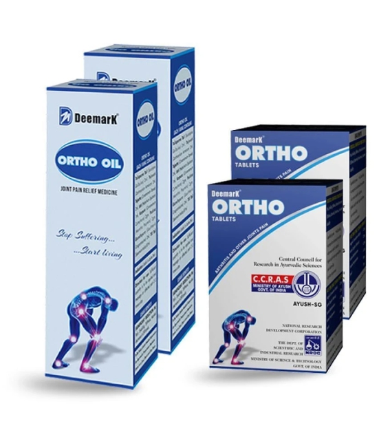 Deemark Ortho Pain Relief Oil & Tablet for Joint & Muscles Pain Ortho Oil 100ml + Ortho Tab 30 Pain Relief Oil & Tablet. Pack Of 2