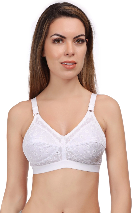 Eves Beauty Womens Full Coverage Bra-40D / White / Cotton