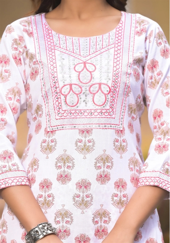 Kurta - IvoryPink-L