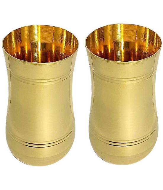 A & H ENTERPRISES - Brass Glasses Set 300 ml ( Pack of 2 ) - None