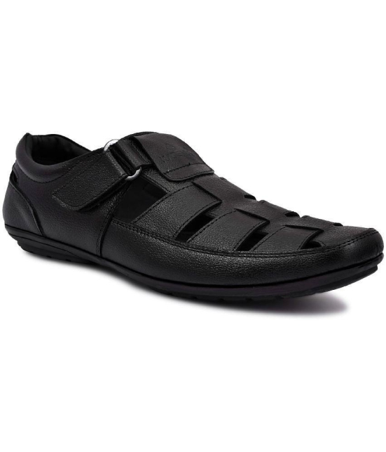 KATENIA Black Leather Sandals - None