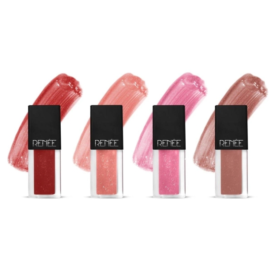 RENEE See Me Shine Lip Gloss - Gloss Boss Combo Of 4, 2.5ml Each