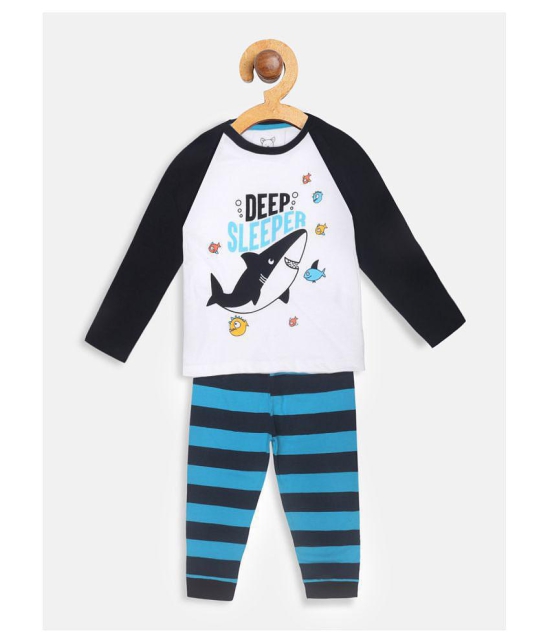 Lazy Shark Boys Nightwear Tshirt & Pyajama Set - None