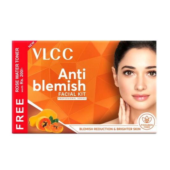 VLCC Anti Blemish Facial Kit - 300 g with Free Rose Water Toner - 100 ml