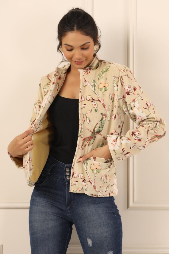 Printed women velvet jacket-M