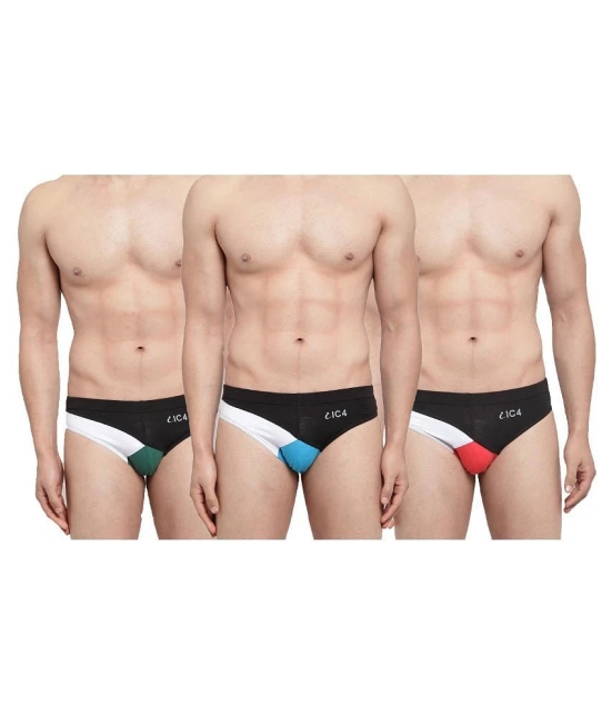 IC4 - Multicolor Cotton Mens Briefs ( Pack of 3 ) - L