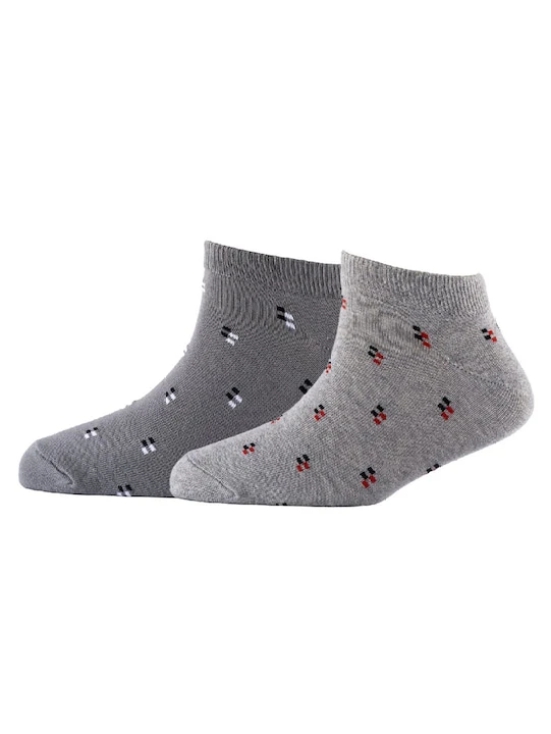 Men Pack Of 2 Patterned Cotton Ankle Length Socks