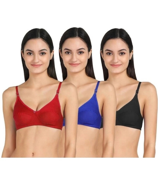 Kiran Enterprises Multicolor Cotton Non Padded Womens Everyday Bra ( Pack of 2 ) - None