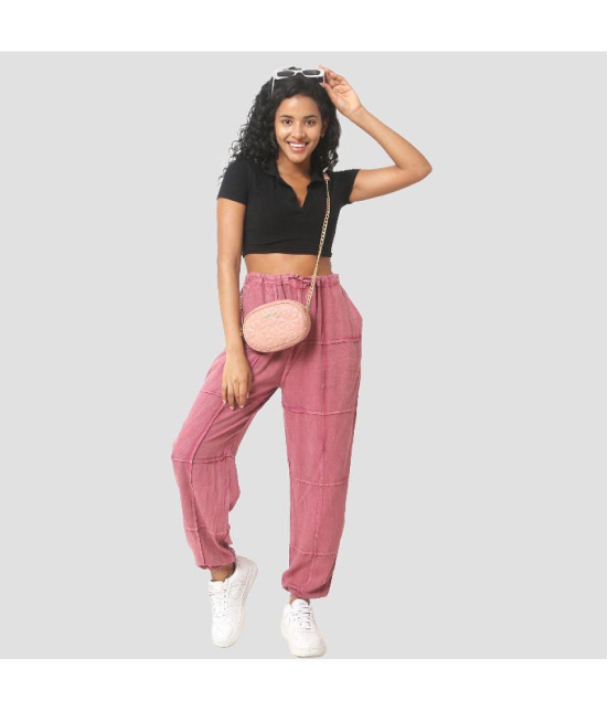 PPTHEFASHIONHUB - Rose Gold Rayon Regular Women's Joggers ( Pack of 1 ) - None