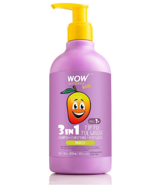 WOW Skin Science Kids 3 in 1 Tip to Toe Wash - Mango - 300 mL