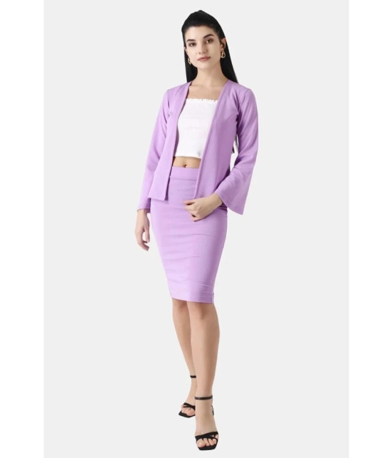 POPWINGS Purple Solid Skirt Top Set - None