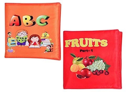 Skyculture Head Start Series-ABC Alphabets Book and FRUITS Part - I Combo [Foam Book] Sunita; Introducing Alphabets and its sound and Actual colour, shape and characteristics of fruits and 10, Size: 17 c.m. /16 c.m.