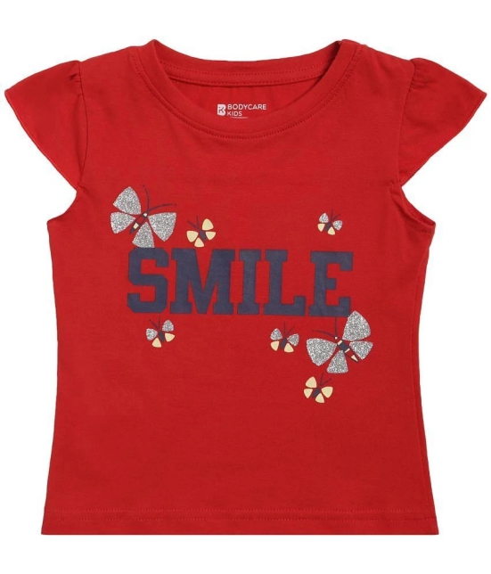 Bodycare Red Cotton Blend Girls T-Shirt ( Pack of 1 ) - None