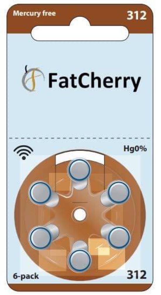 FatCherry Hearing Aid Battery Size 312, Pack of 12 Batteries