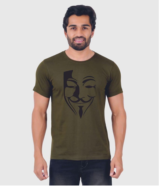 ferocious - Olive Cotton Regular Fit Men's T-Shirt ( Pack of 1 ) - None