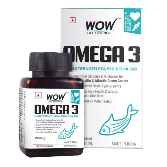 Omega 3 Fish Oil 1300Mg - High Strength Capsules With 550Mg EPA + 350Mg DHA