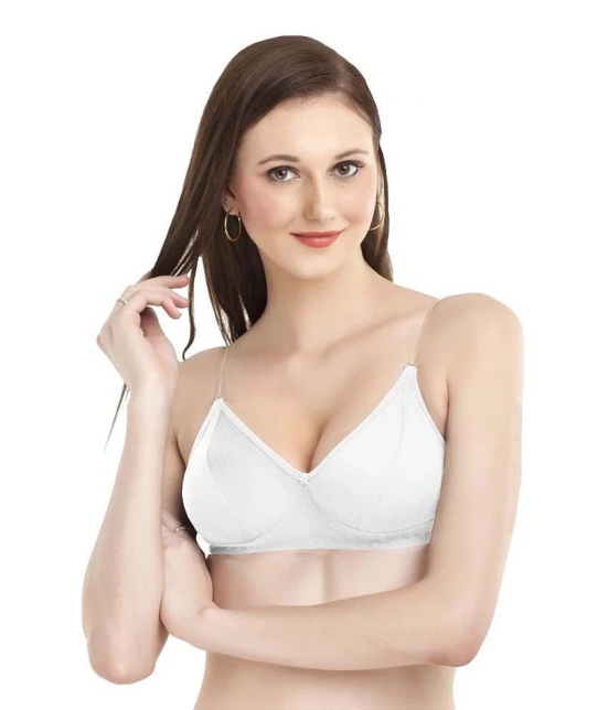 Madam White Cotton Convertable Bra - 36