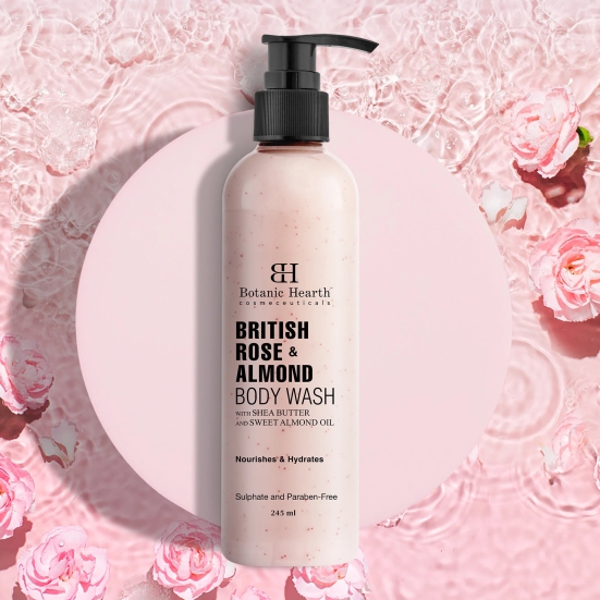 British Rose  Almond Body Wash 245ml-British Rose & Almond Body Wash, 245ml