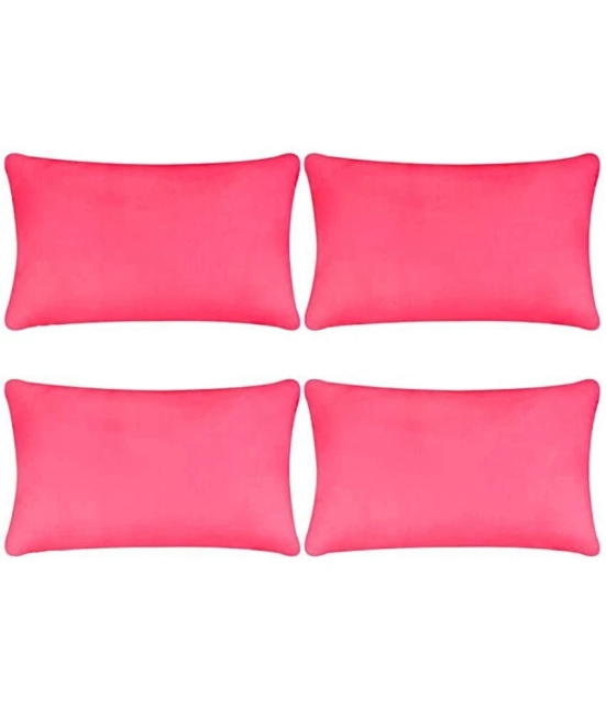 PINDIA Pack of 4 Pink Pillow Cover - Pink