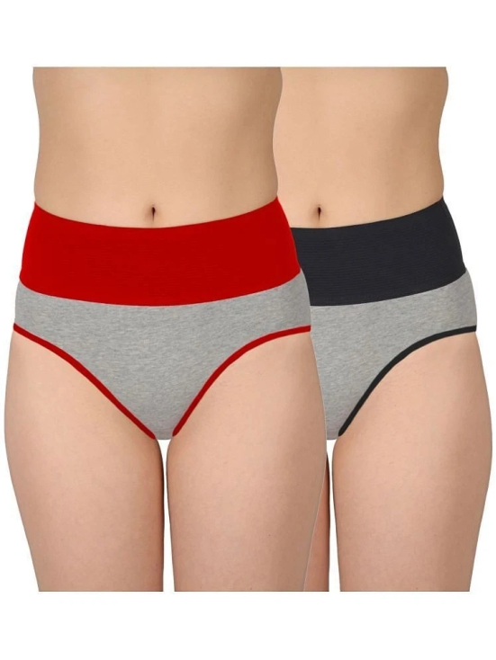 Madam Black,Red PANTY Nylon Solid Womens Hipster ( Pack of 2 ) - None