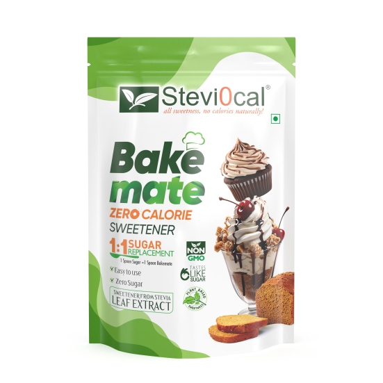 Stevi0cal Bake Mate Stevia Sweetener |1:1 Sugar Replacer | 100% Sugar Free | Natural Sugar Substitute | Ultra Low GI-Diabetic Friendly | Tastes Just Like Sugar| 800 g Pack