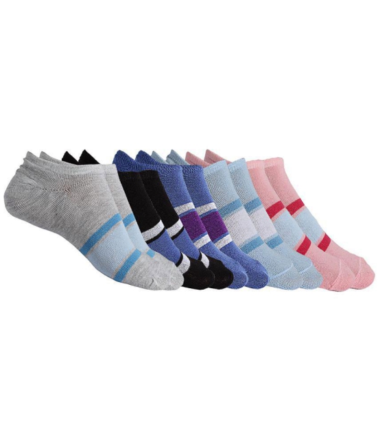 Texlon - Multicolor Cotton Women's No Show Socks ( Pack of 5 ) - None