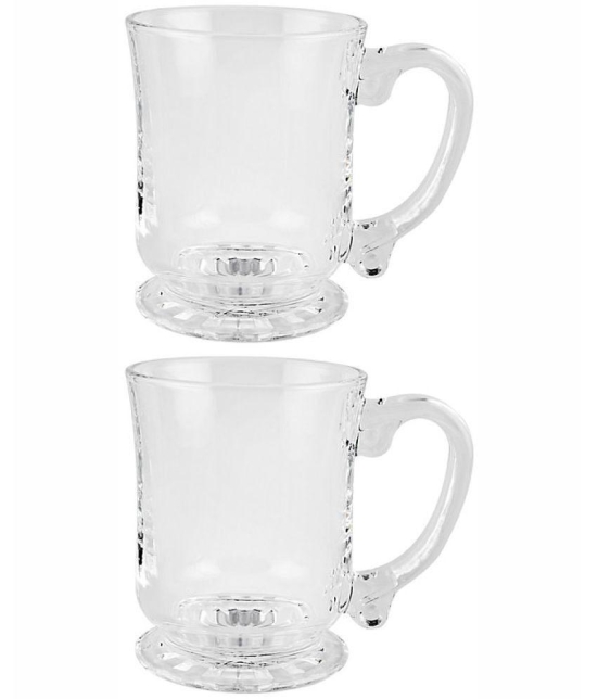 GoodHomes - Glass Single Walled Coffee Cup 420 ml ( Pack of 2 ) - Transparent