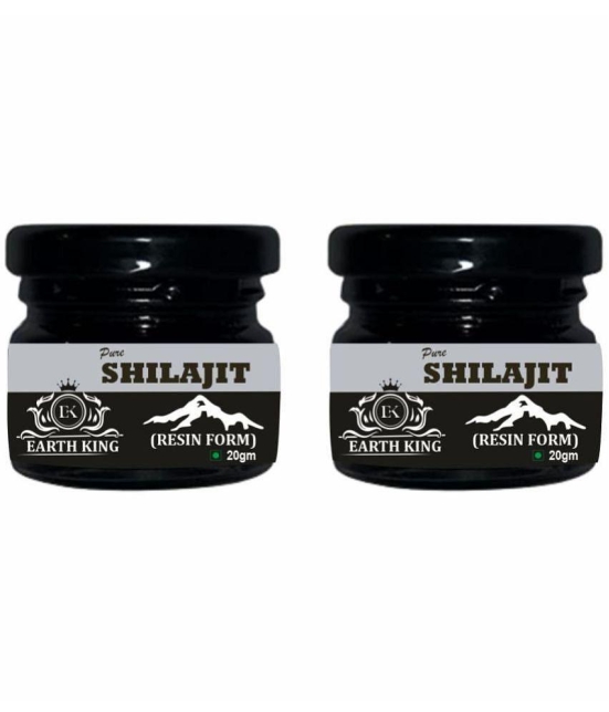 EARTH KING Pure Ayurvedic Shilajit/Shilajit Resin (Semi Liquid) - 40Gm (Pack of 2)