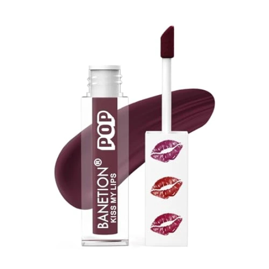 BANETION POP Matte Lipcolour-8 ml/Lasts Up to 16 hours/Lipstick for Women/Non-Drying, Smudge Proof, Long Lasting (Berry)