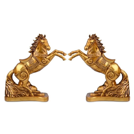 Artarium Vastu Feng Shui Horse Statue for Home Decoration, Feng Shui Horse for Gift Showpiece Vastu Good Luck Idol (Pack of 2)