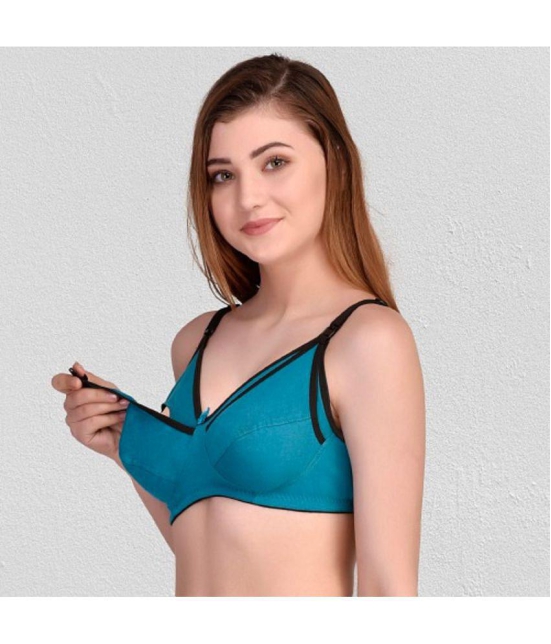 Zourt - Green Cotton Non Padded Women's Everyday Bra ( Pack of 1 ) - None