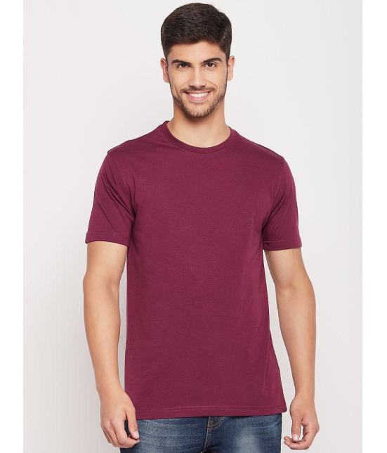 UNIBERRY - Wine Cotton Blend Regular Fit Mens T-Shirt ( Pack of 1 ) - None