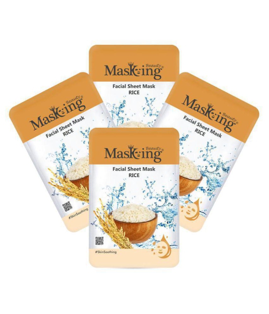 Masking Beauty Rice Face Sheet Mask Masks 80 ml Pack of 4