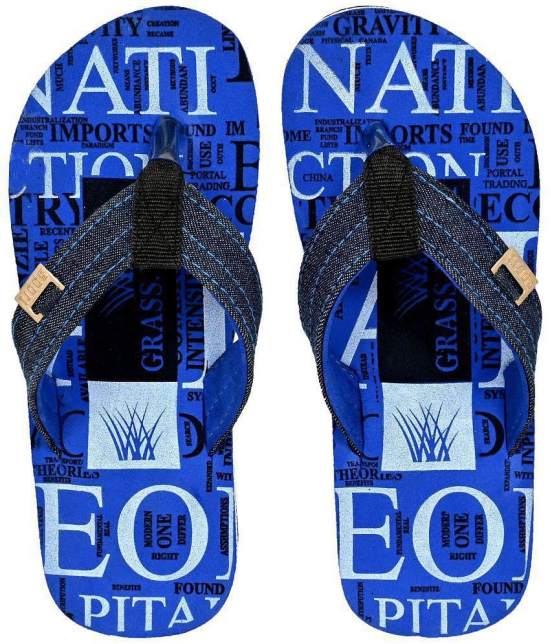 GRASS WALK Blue Men's Thong Flip Flop - None